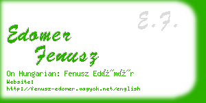 edomer fenusz business card